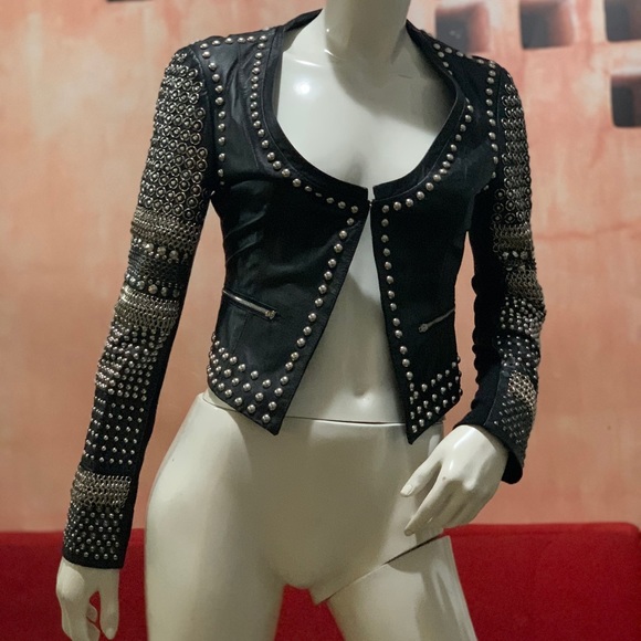 Bebe studded bobble leather jacket - Picture 4 of 8